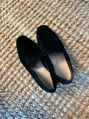 Banana Republic Black and Brown Suede Insole Slip-Ons